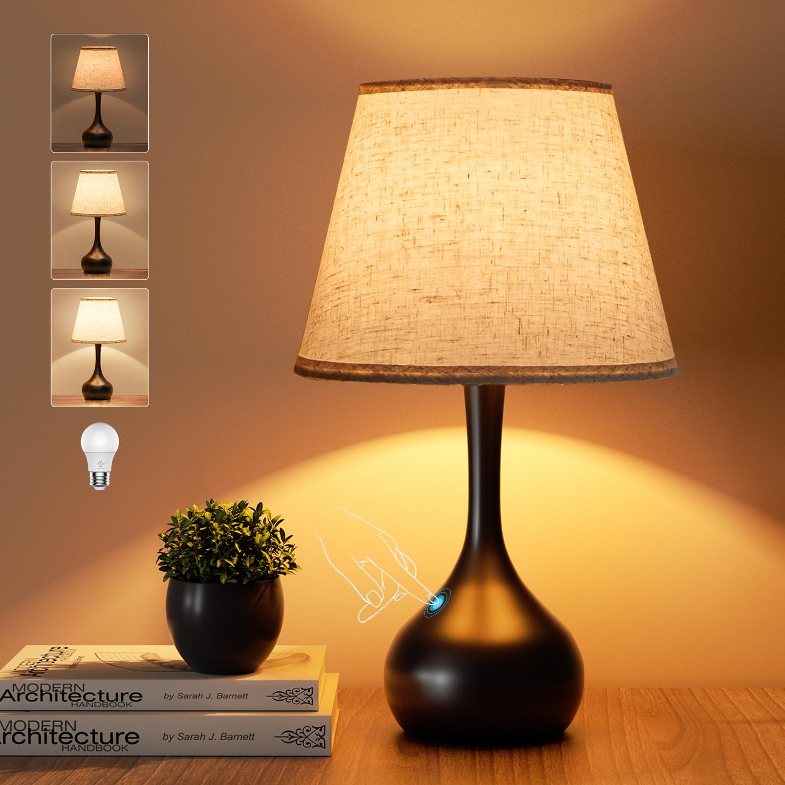 ONEWISH Touch Bedside Lamp