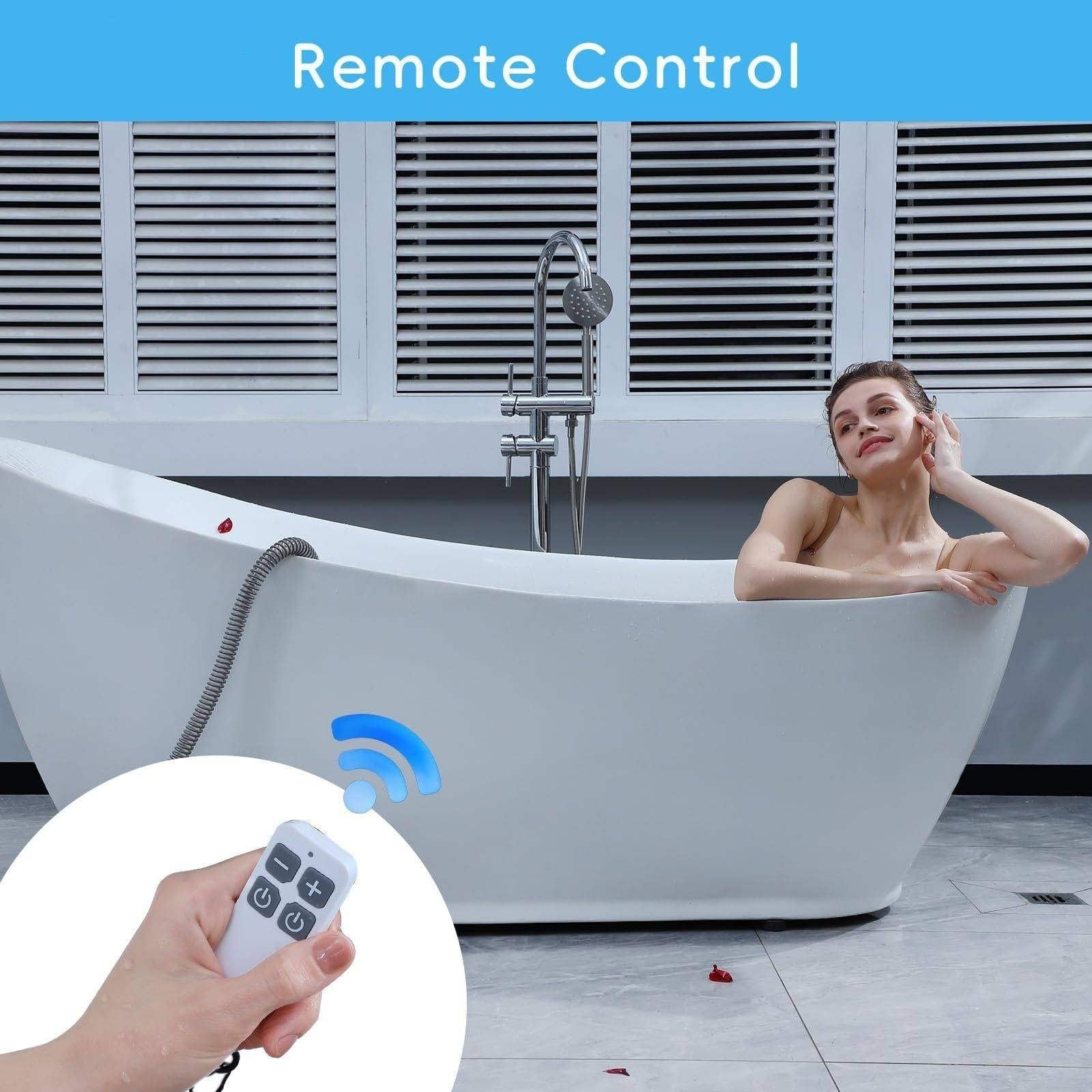 Masajeador de Bano de Burbujas SPA Portatil con Control Remoto Inalambrico Alfombra de Banera Electrica Impermeable Antideslizante 6 Velocidades Burbujas Olas Relax