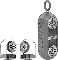 Vista 7 de KNZ GoDuo - Altavoces inalámbricos portátiles Bluetooth con base magnética conectable, sonido estéreo L/R y graves, resistente al agua y a