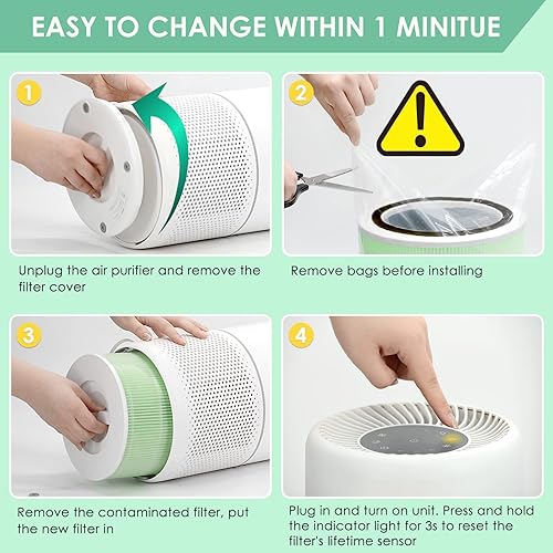 Miniatura 7 de Paquete de 4 filtros Core 300-RF-TX compatibles con Levoit Core 300 de repuesto para purificador de aire Core 300S P350 Core300-P, Fit Core 300-RF