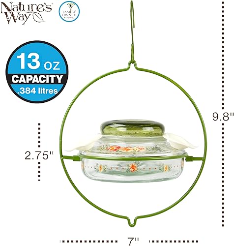Miniatura 2 de Nature's Way Bird Products - Comedero decorativo para colibríes con relleno superior de cristal, ramo de Gardenia (DTHF2)