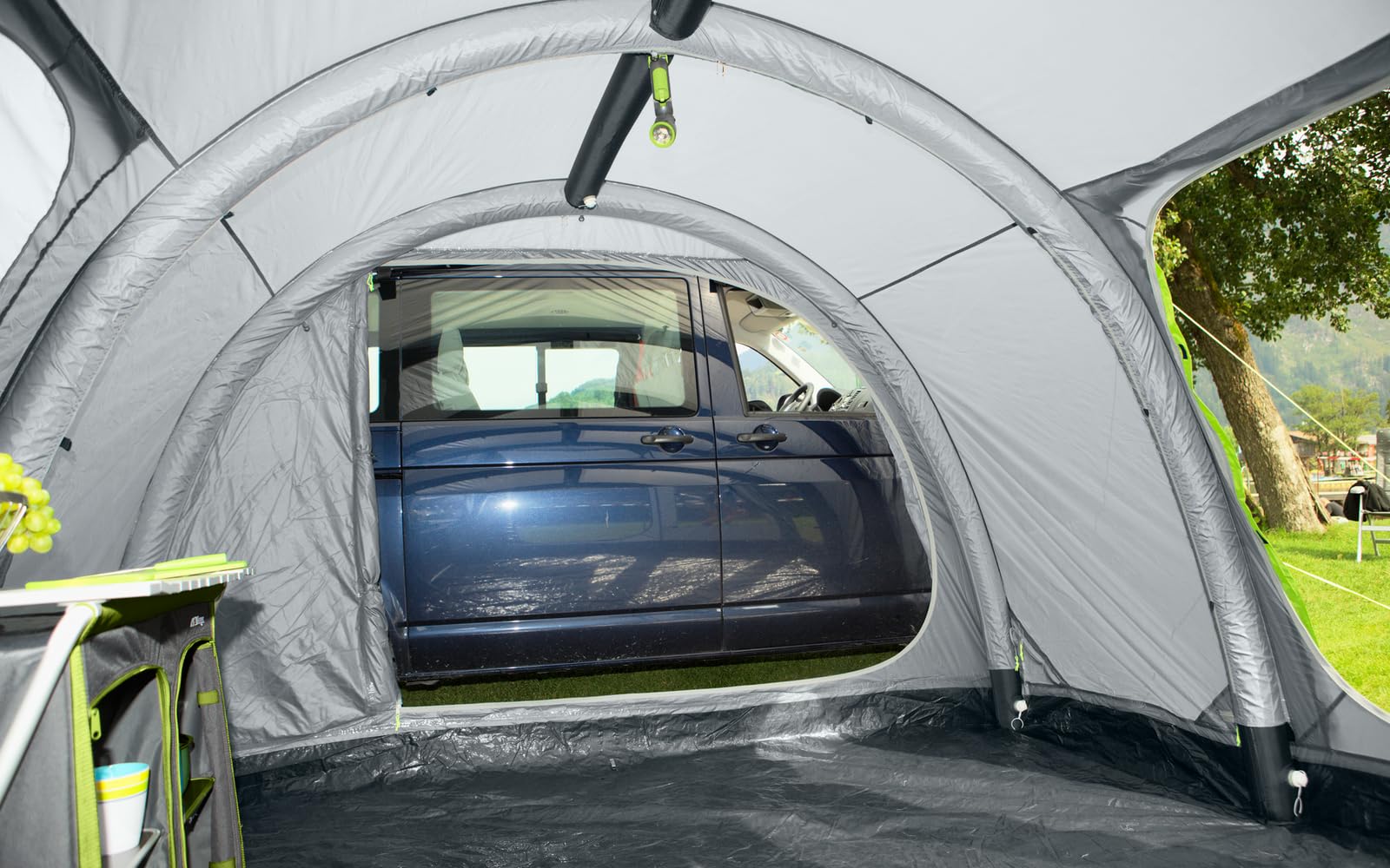 BERGER Busvorzelt Air │Luftzelt Autozelt aufblasbar freistehend Outdoor │Vorzelt Camping für Bus, Van, Auto│Schnellaufbau Zelt inkl. Luftpumpe