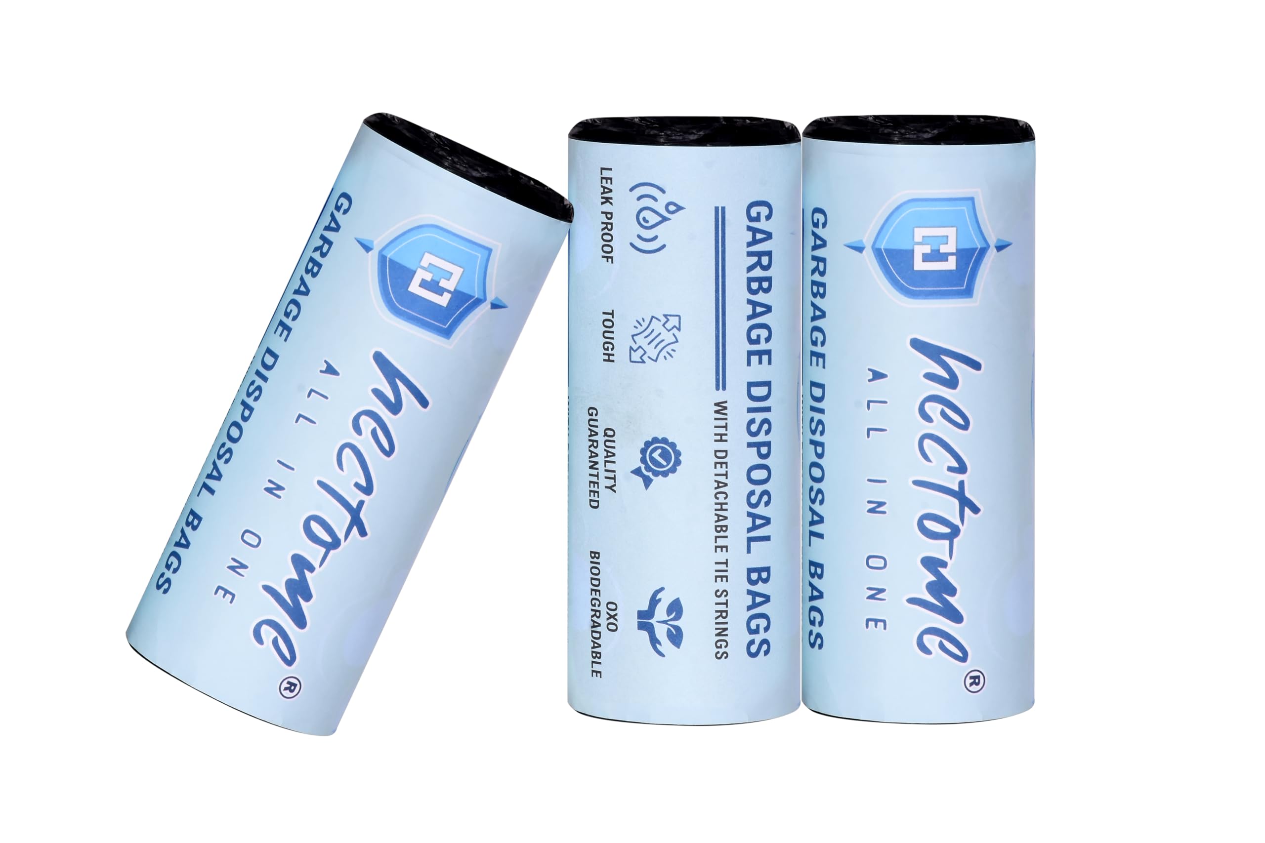 HECTOME Garbage Bags | Small 17 X 19 Inches | 90 Bags (30 Bags X 3 Rolls) | Dustbin/Trash bin | Pouch Packing | (Black)-image-19