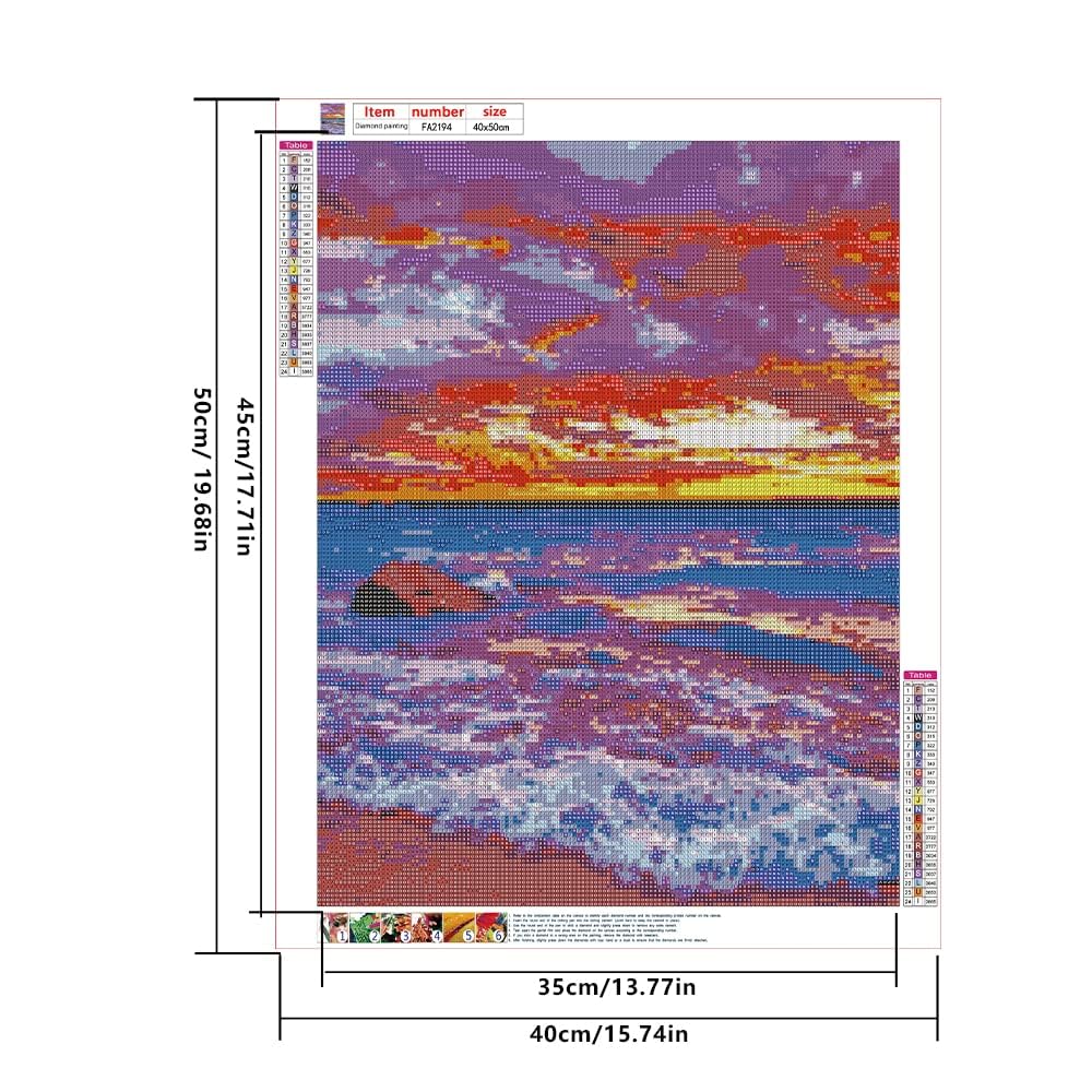DCIDBEI Diamond Paint Tramonto Uccelli 50x110 cm Diamond Painting Tramonto Kit Punto Croce Paesaggio di Mare Quadri con le Perline di Paesaggi Diamond Paint Spiaggia Ponte Oca Selvatica