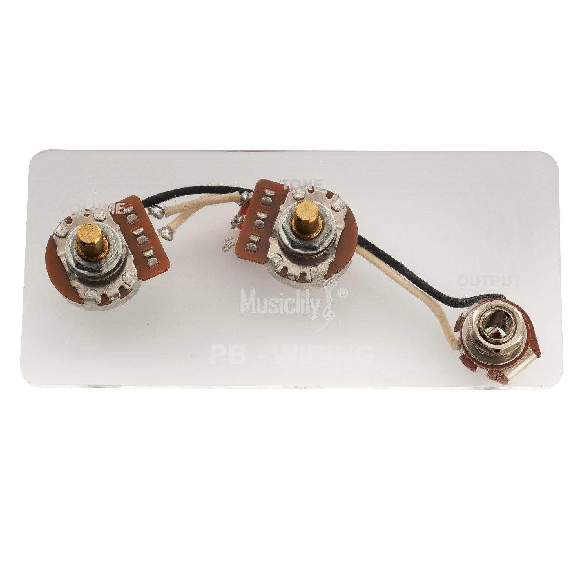 Musiclily Pro Kit de Arnés Cableado Precableado para Bajo Eléctrico Precision Bass estilo Americano con Potenciómetros 2A, Jack Nickel