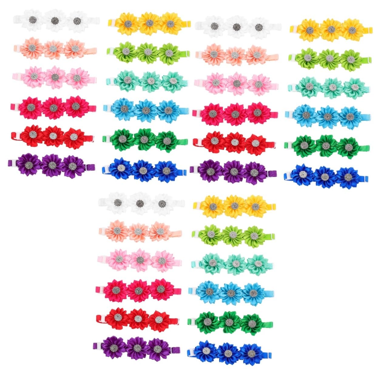 INOOMP 36stücke Hundeschleifen Blumenhalsband Mit Strass Für Haustiere Verstellbar Und Atmungsaktiv Kostümaccessoires Für Hunde Und Katzen Für Hochzeiten Und Besondere Anlässe