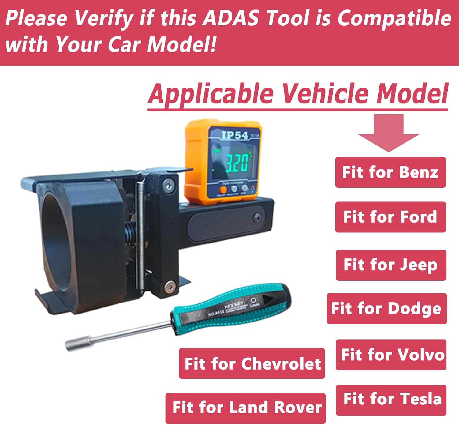 ADAS Calibration Dynamic Angle Leveling Tool for Eyeball Sensor Unit Acc Radar Sensor Positioning Tool for Vehicle Safety Systems - Enhance Precision and Accuracy