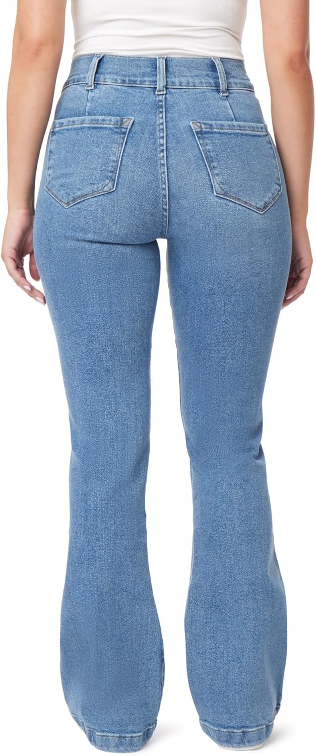 kensie Jeans for Women High-Rise Welt Flare 32-Inch Inseam, Size 0-14 - Image 4