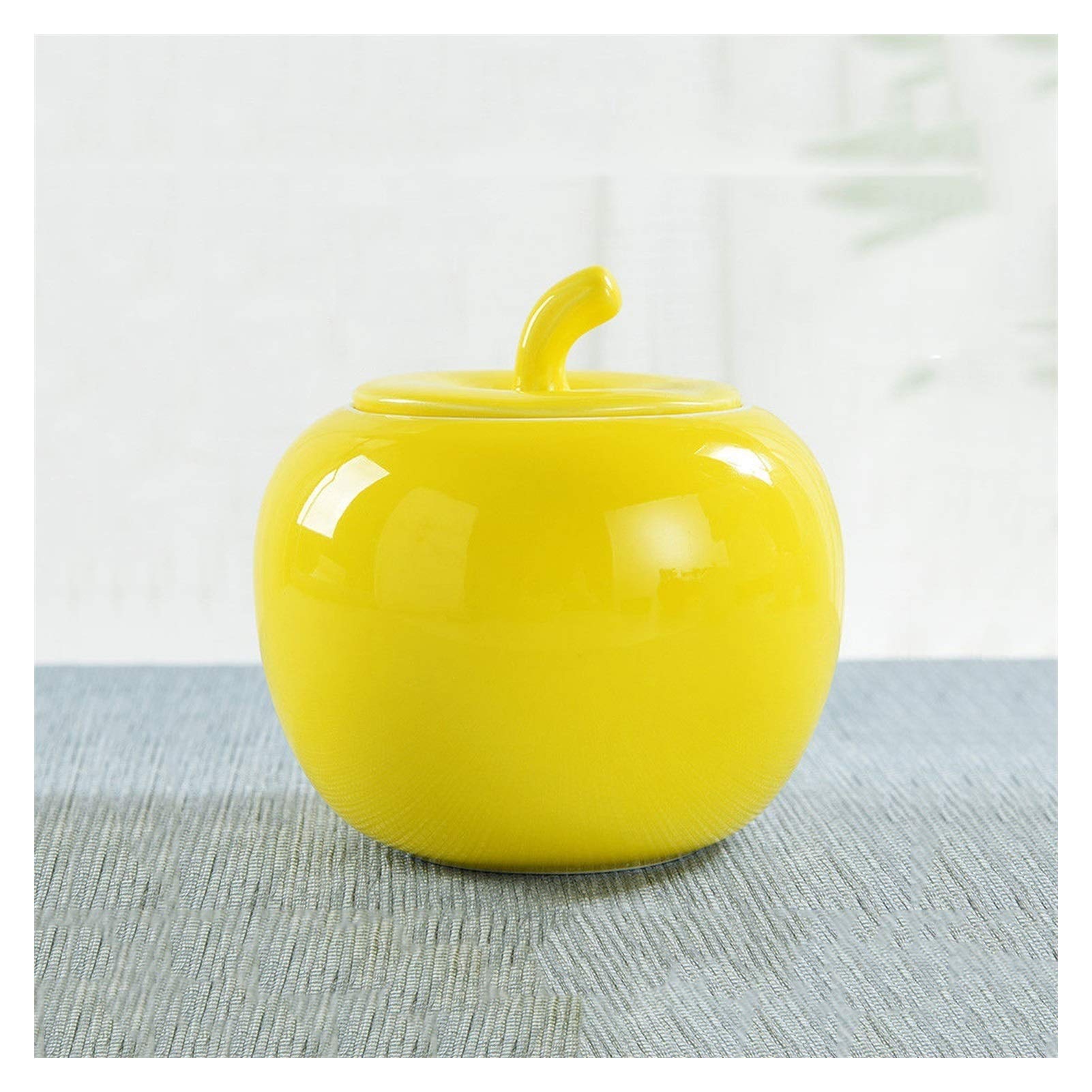 sucrier Sugar Bowls avec Couvercle Dust Speam Pomme Tea Can Candy Bol Bol Sel Bol Céramique Scellé Sucred Bol Magnifique et Pratique succulaire Bocal à Bonbons (Color : Geel)