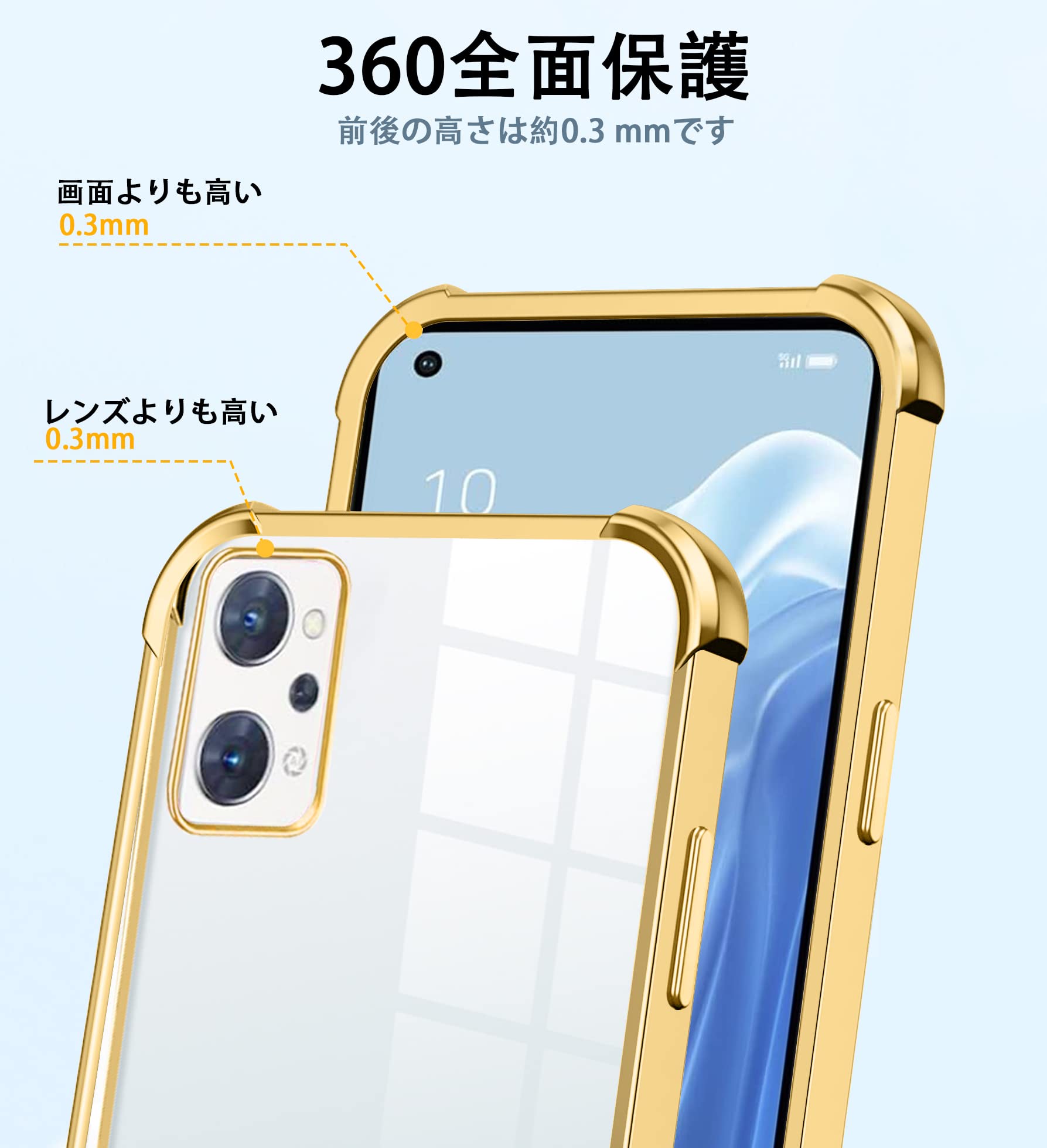 OPPO Reno7 A ガラスコーティング済　ケース付き Amazon.co.jp: クリア OPPO Reno9 A/OPPO Reno7 A ケース かわいい