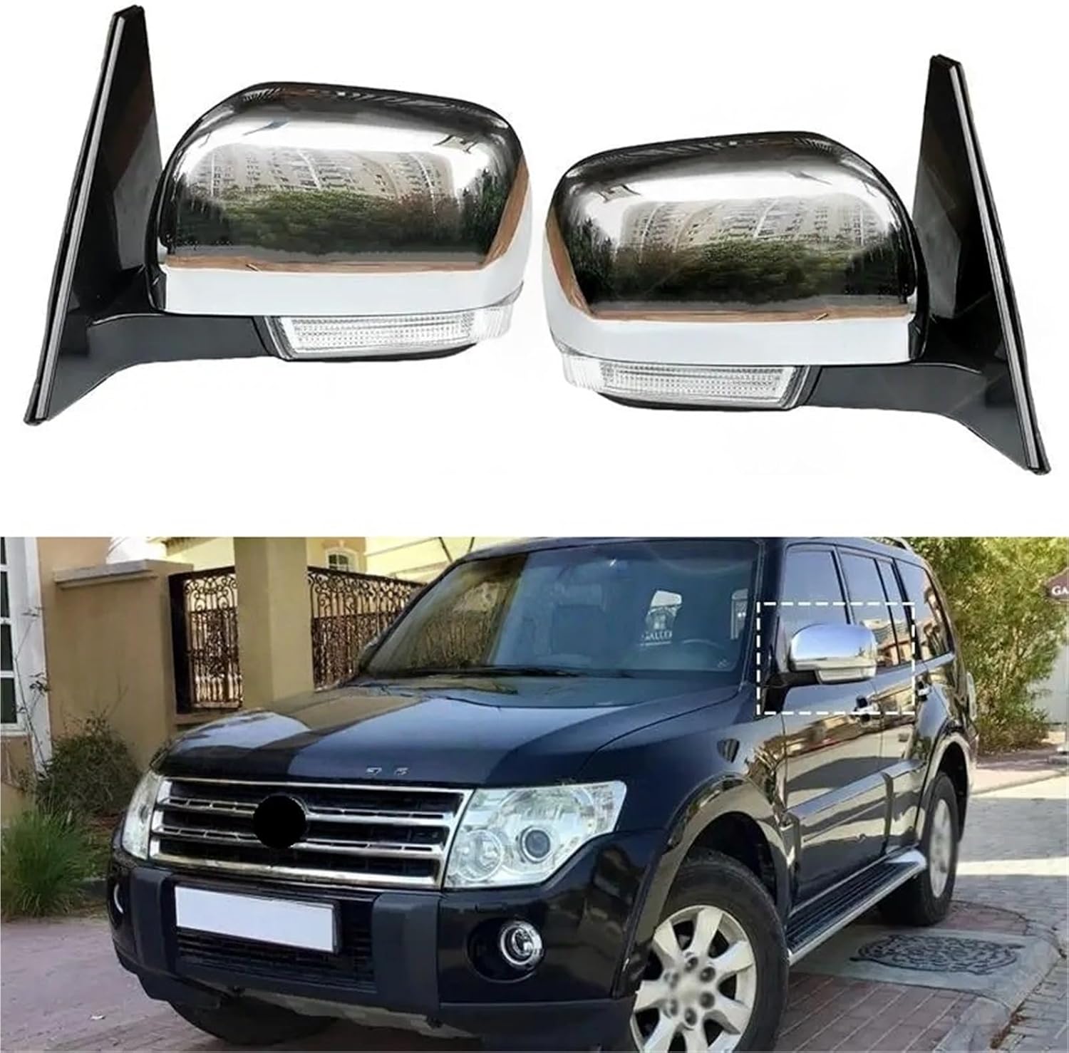 Car Power Rear View Mirror Side Door Mirror Assembly Compatible For Mitsubishi For Pajero V73 V77 V93 V97 2006-2016 7632a655 7632a656(Left B) (Left C)