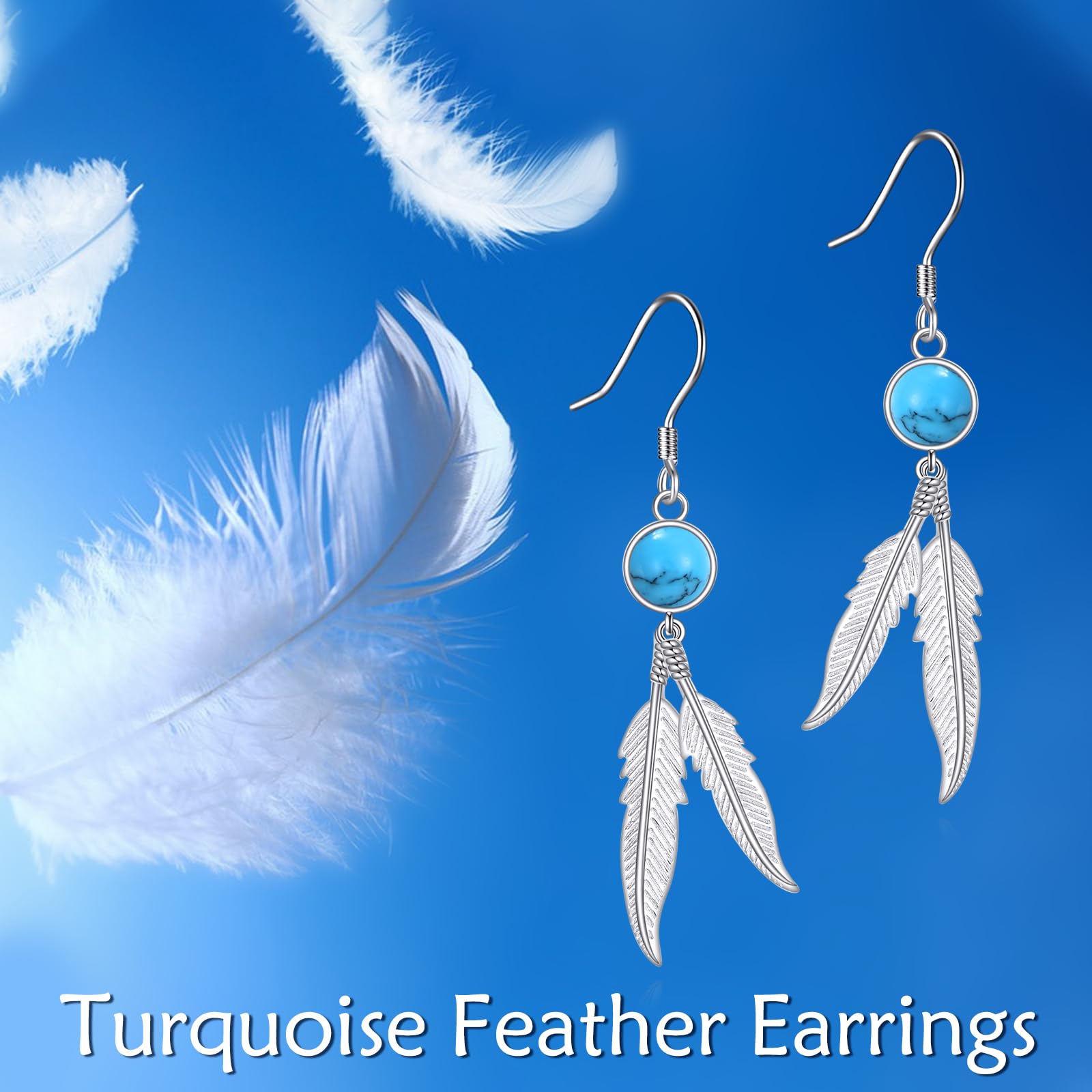 DAYLINLOVE Federn Ohrringe 925 Sterling Silber Feather Ohrringe Federn Schmuck Geschenk für Frauen Mädchen