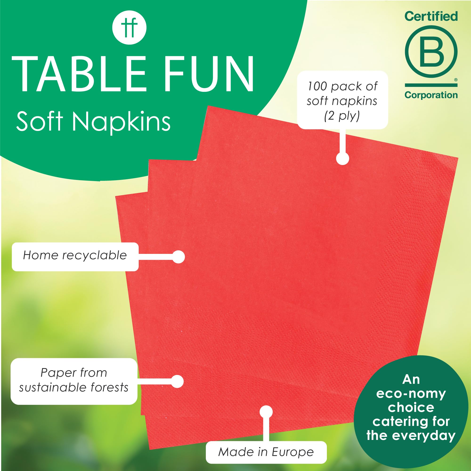Talking Tables 100 x bulk Pack Soft Black Paper Napkins, wegwerp