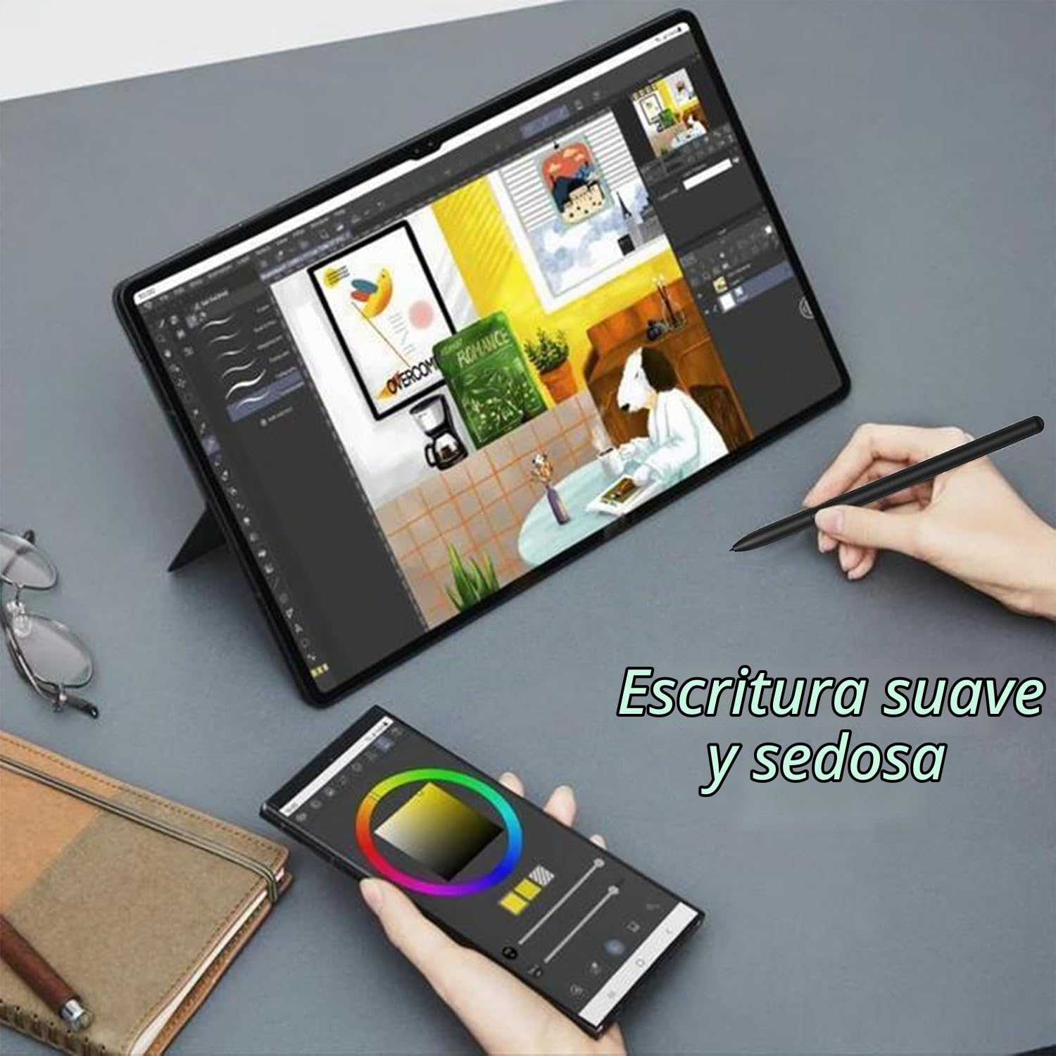 Galaxy Tab S8 Ultra Stylus Pen con Bluetooth para Samsung Galaxy Tab S8 Ultra S8 S8+ Plus S Pen (Negro)