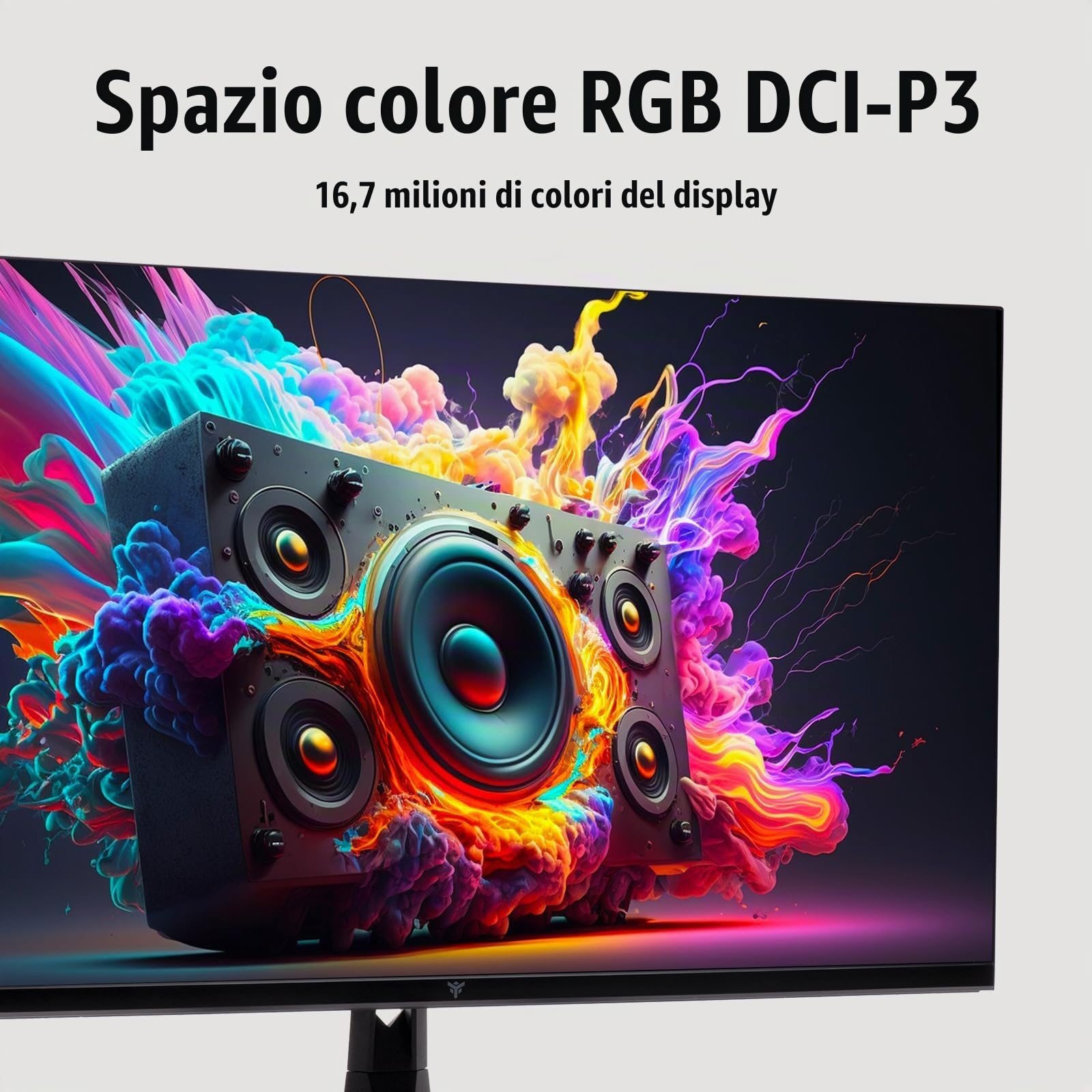 Itek Monitor GGF - 27 Pollici, Piatto, Risoluzione WQHD 2560x1440, Pannello IPS da 100Hz, Schermo 16:9, Tempo di risposta 4ms OD, Collegamenti 2xHDMI e DP, Altoparlanti, HDR, G- Sync, FreeSync