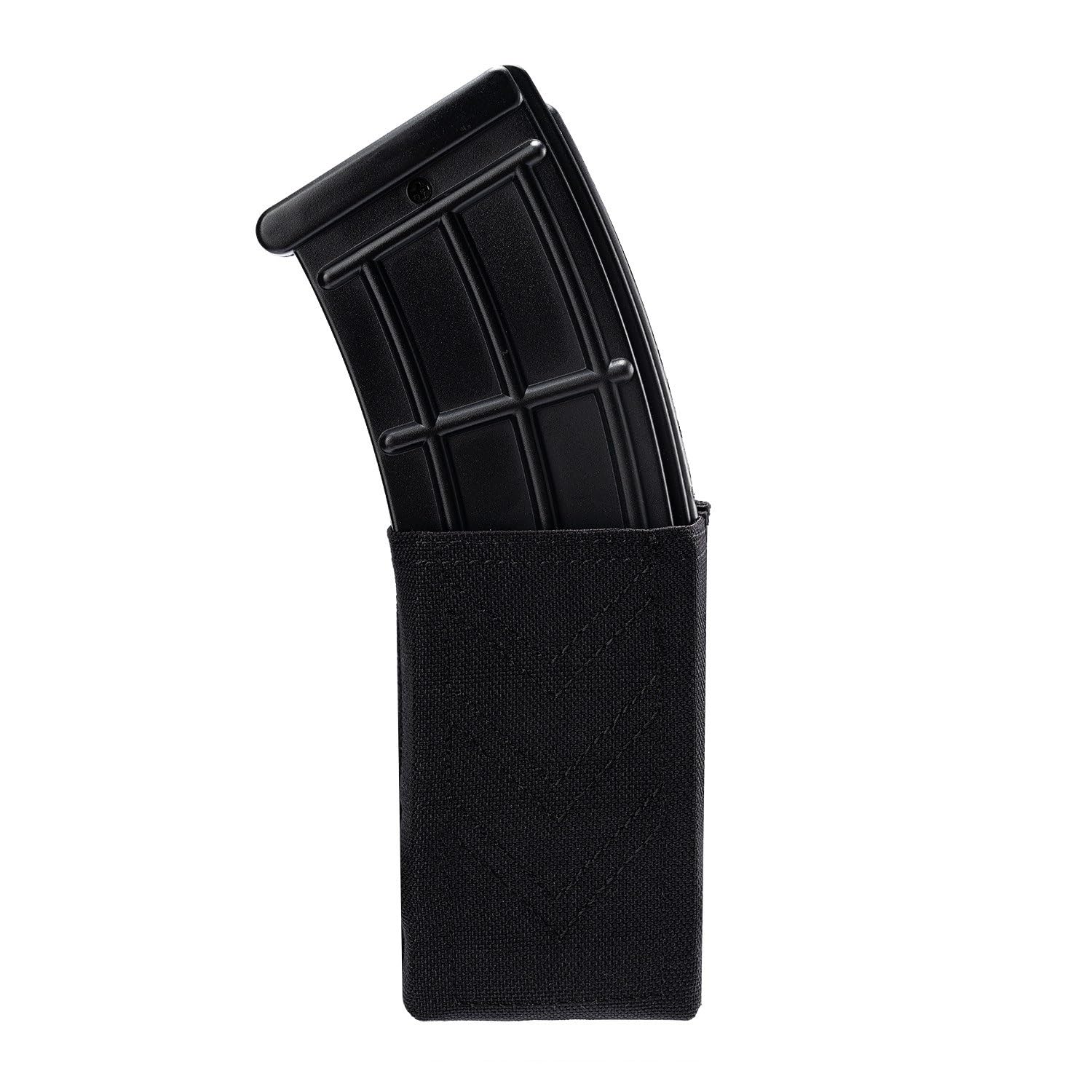 TACNEX 5.56mm Magazine Pouch w/Belt/MOLLE Strap Clip Single Rifle Mag Holster w/Quick Release Insert Open Top AR Mag Retention Case Nylon Mag Holder for Duty Belt Outer Carrier Tactical Vest BK