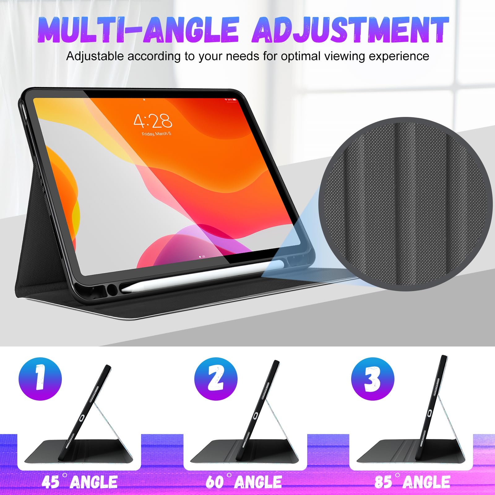A-BEAUTY Hoes Voor IPad Air 13 Inch (M3/M2 2025/2024) En IPad Pro 12.9 (2022-2018) - Doorzichtig - Schokbestendig - 6-in-1 Stand - Pencil Houder - Groen
