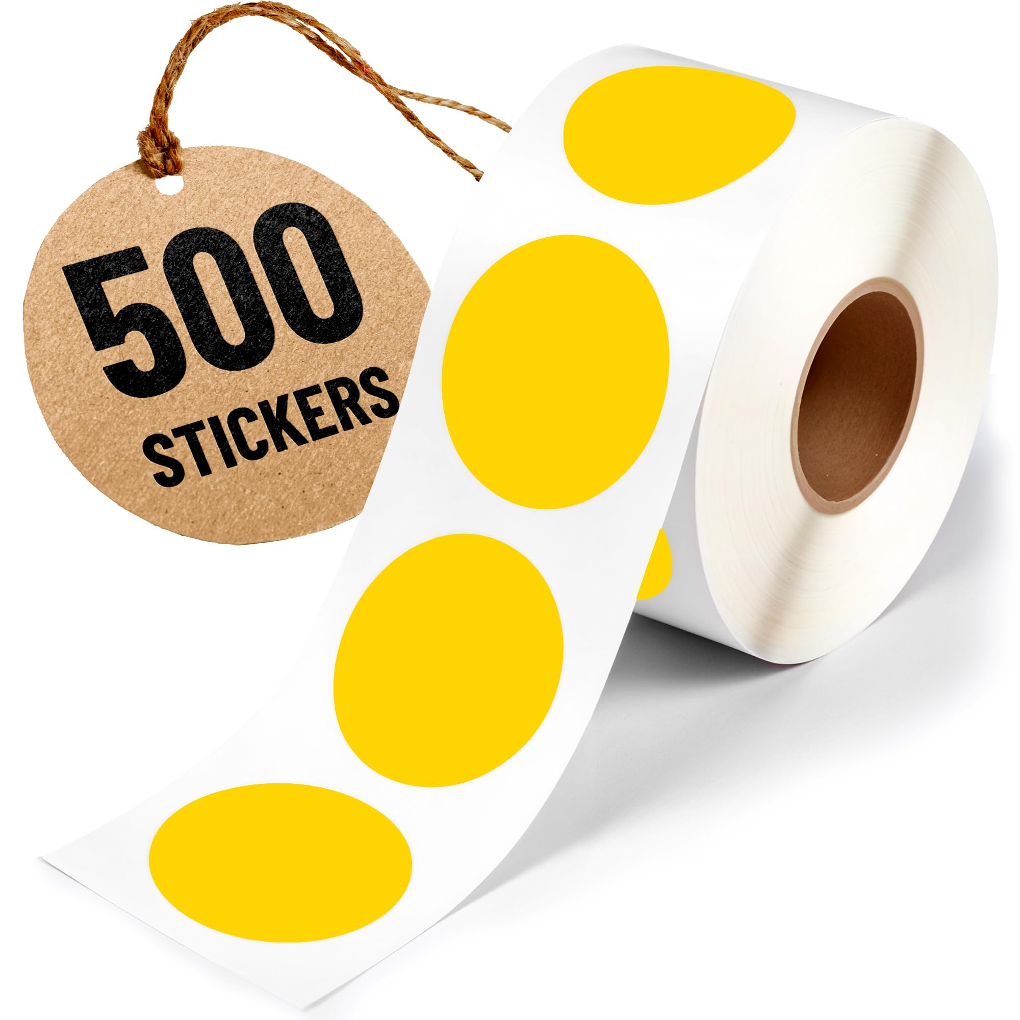 Performore 2 Inch Dot Matte Yellow Color Code Labels for Color Coding and Organization, Round Coloured Easy to Peel, Strong Self Adhesive Dot Stickers