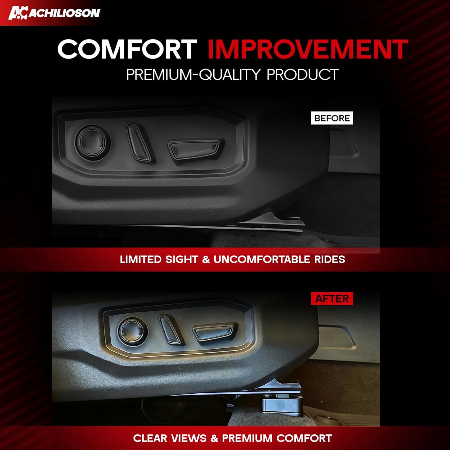 2PCS Front Seat Recline Lift Spacers Kit - Adjustable Seat Riser Blocks for 2022-2025 3rd Gen Toyota Tundra (Driver/Passenger Compatible) | Enhanced Seat Height & Recline Adjustment Accessories