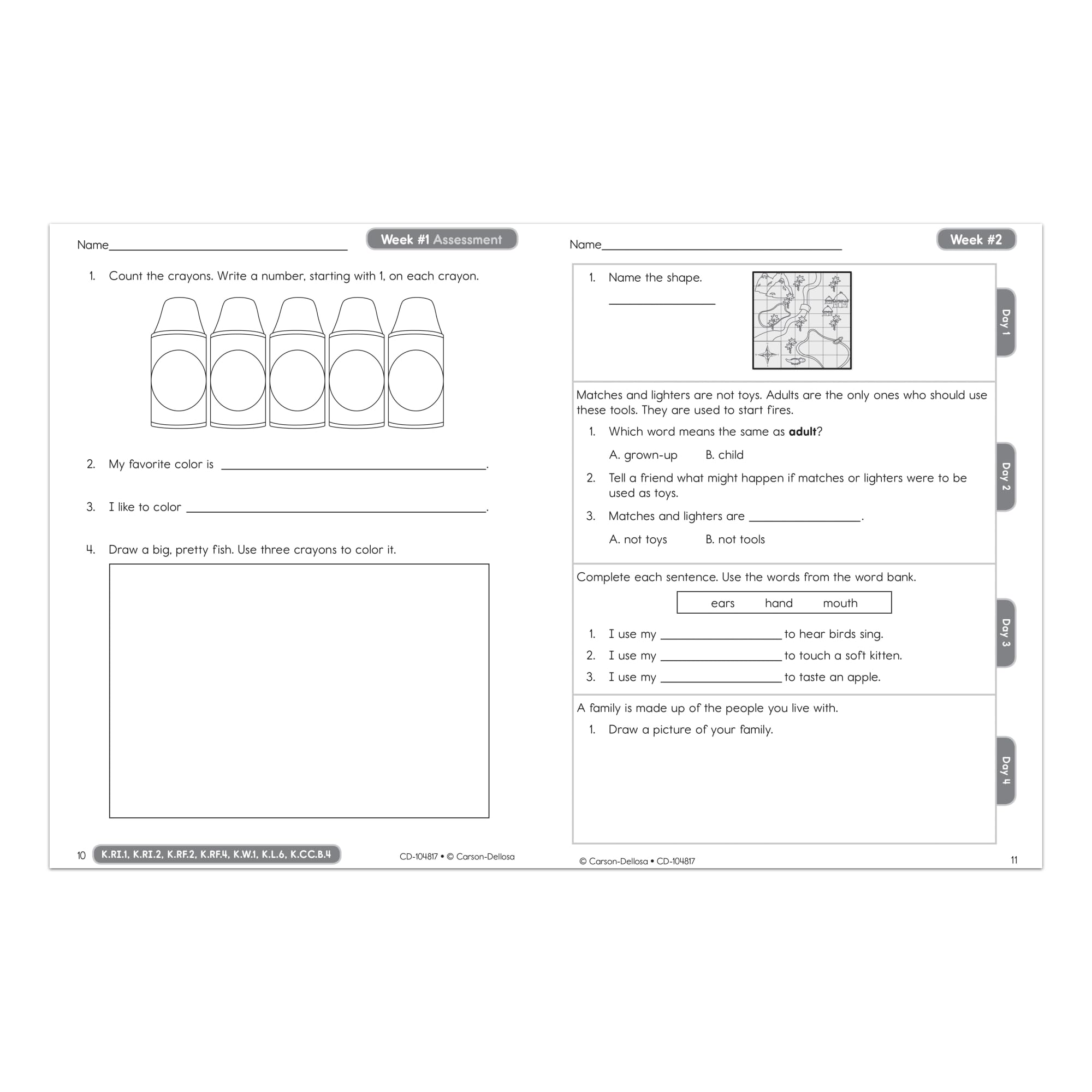 Carson Dellosa | Common Core Kindergarten 4 Today Workbook | 96pgs (Common Core 4 Today) (Volume 2) - Image 2