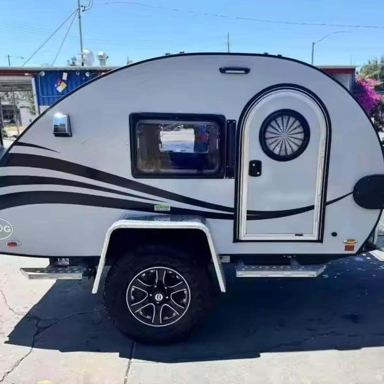 Teardrop Camper Trailer, Easy Tow Mini Camper for SUV & Car, Outdoor Camping & Travel Use, Rear Kitchen & Quick Setup System, Weatherproof Aluminum, 2 Person Trailer