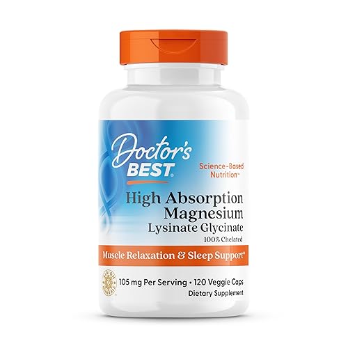 Doctor's Best High Absorption Magnesium Lysinate Glycinate Capsule, Easy to