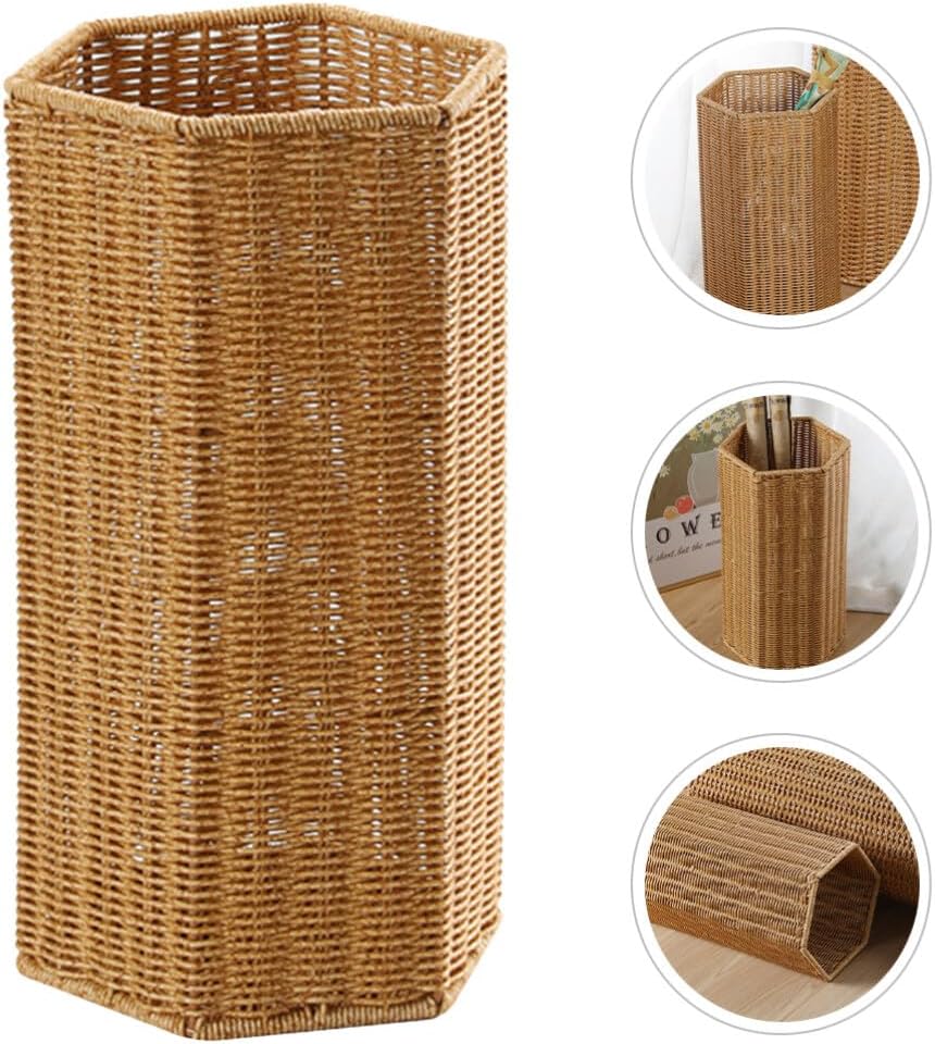 ABOOFAN Rattan Umbrella Stand Umbrella Holder Woven Umbrella Stand Basket Sturdy, Walking Sticks, Canes, Entryway, Mudroom, Office