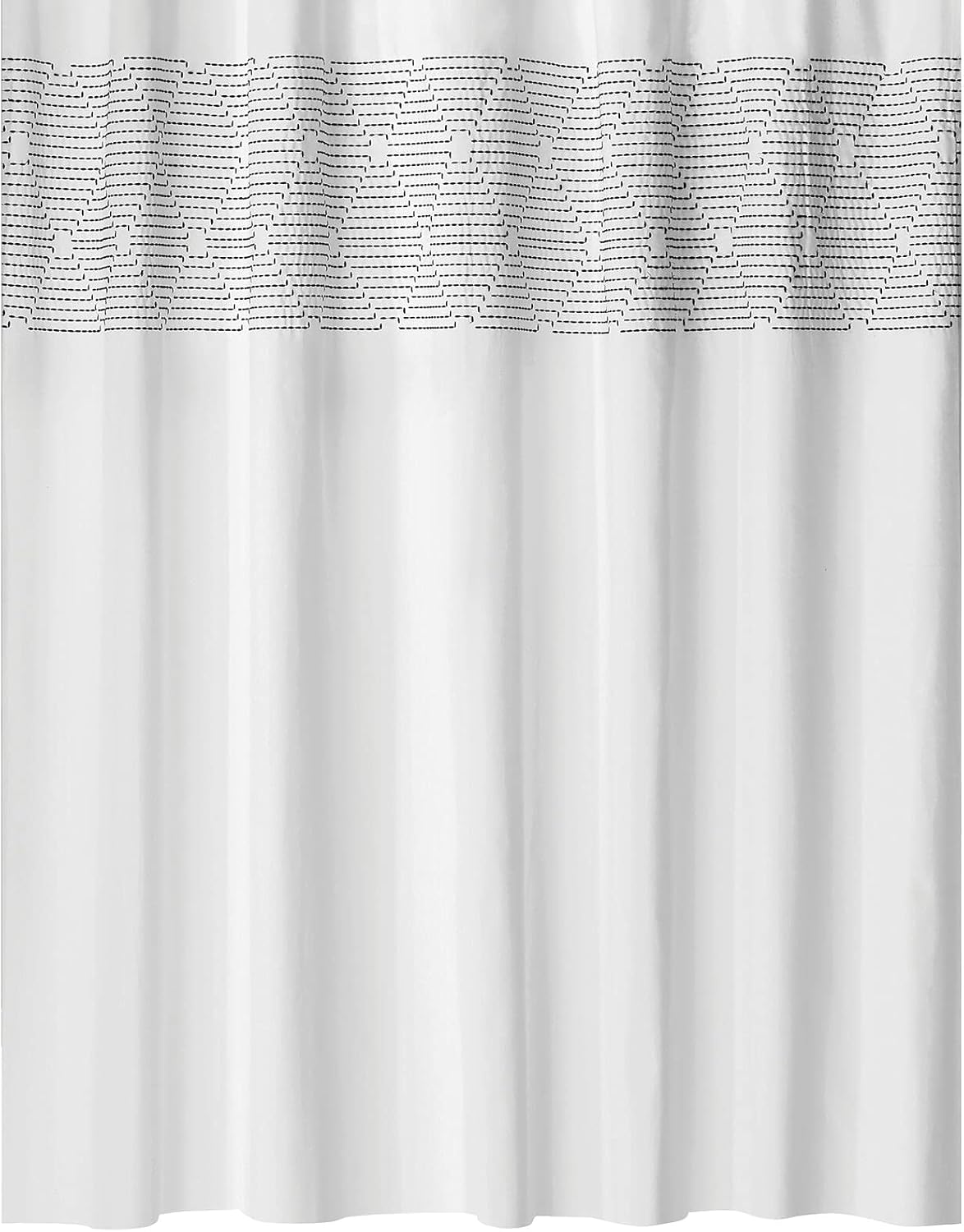 mDesign Embroidered 100 Cotton Shower Curtain, Decorative