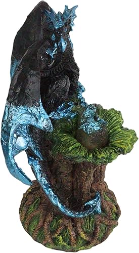 Miniatura 3 de Ebros Blue Midnight Dragon Mother Guarding Huevo translúcido con luz nocturna LED, figura como Calabozos y Dragones, decoración de fantasía,