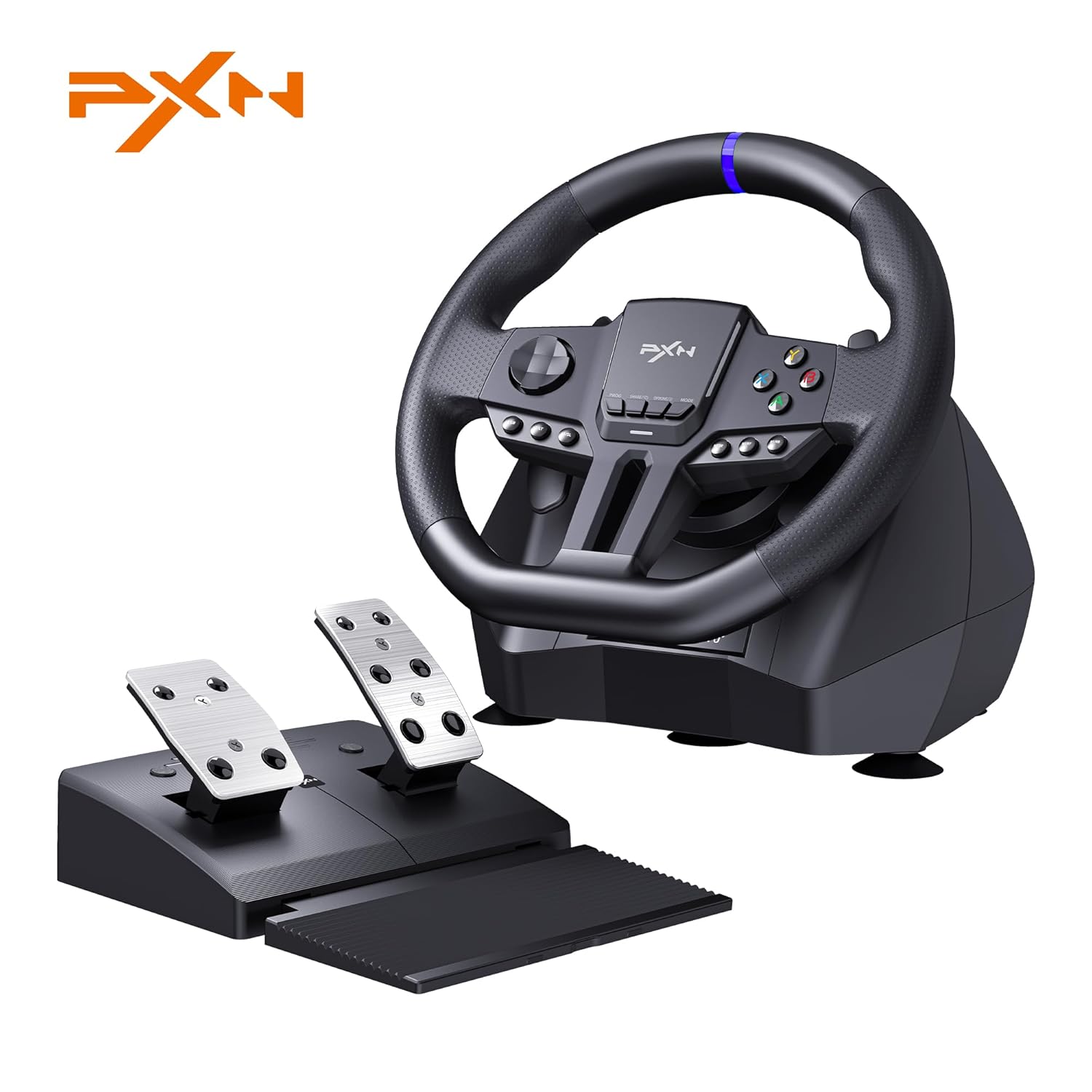 PXN V900 GEN2 PC Racing Wheel 270°/900° Dual Mode Rotation Magnetic Sensor Gaming Steering Wheel with RGB Pedals and Upgraded Type-C Interface Support PXN Wheel App Compatible with PC PS4 PS3 Xbox Series X|S Xbox One Switch