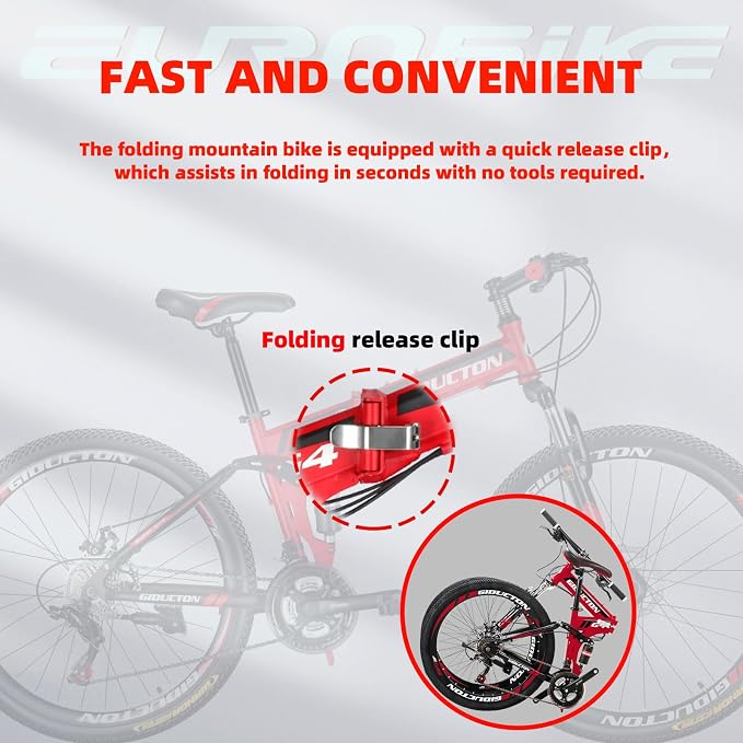 Bicicleta plegable EUROBIKE YH-G4 26" 21 velocidades miniatura 3