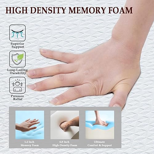 Miniatura 2 de Almohadas de elevación de piernas de 8 pulgadas con espuma viscoelástica, soporte para piernas de cama, almohada de cuña elevada para dormir,