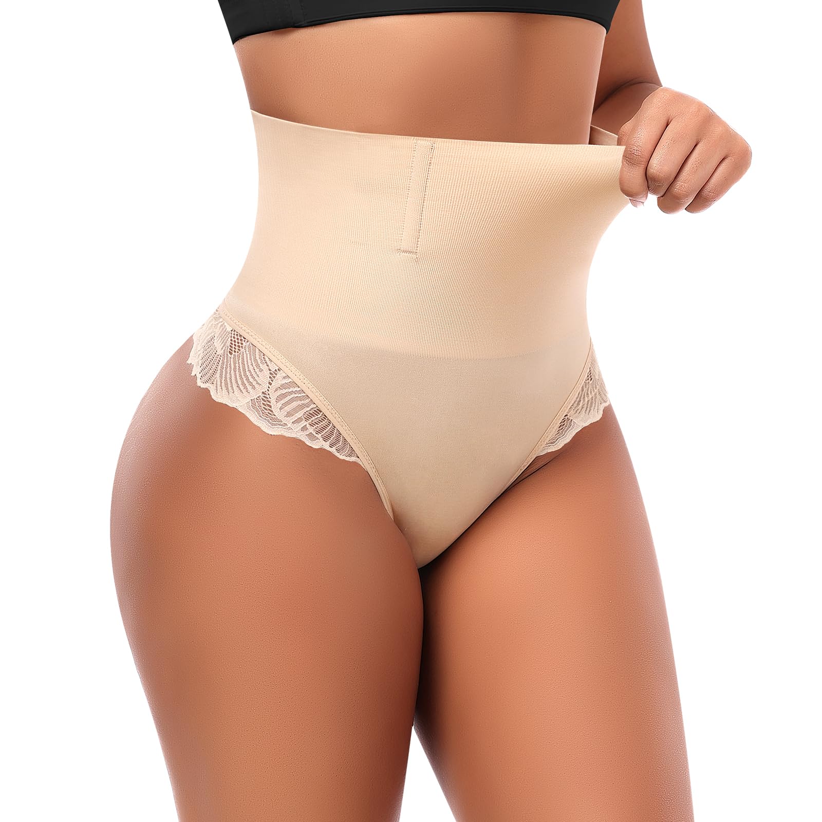 Werena Tummy Control Thong Shapewear for Women High Waisted Body Shaper Panties Shaping Thong Girdle Underwear