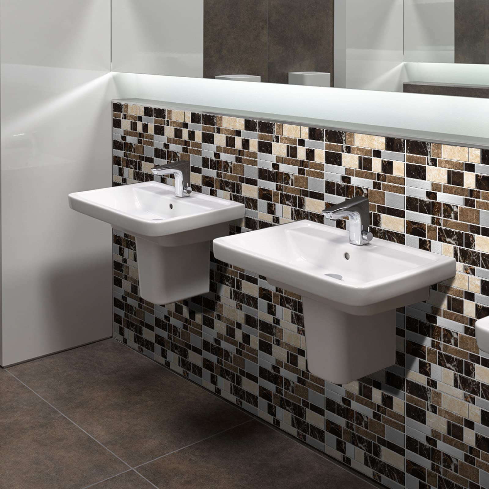 Piastrelle Adesive Cucina Modello Di Marmo Marrone Pavimento pvc Adesivo Mobili Decorazioni Piastrelle Adesive Bagno Impermeabile Resistenza all'olio Mattonelle Adesive