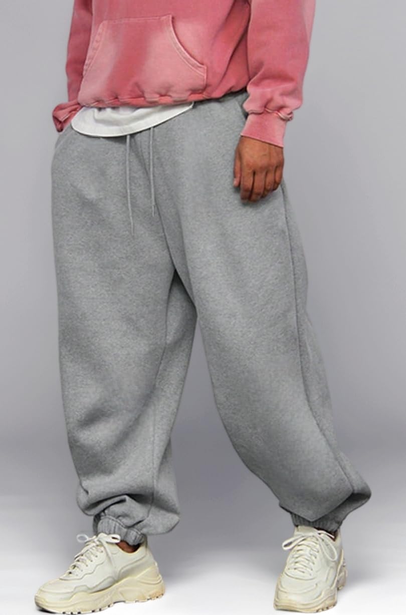 Generic Men's Alley Cool Backdoor Series Men's Casual Sweatpants Baggy Jogger Pants ||Model Wears 3XL Size for Xtra Baggy Look in Grey