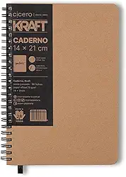 Caderno Kraft Pontado, Cicero, 8836, Bege, 14x21 (Médio)