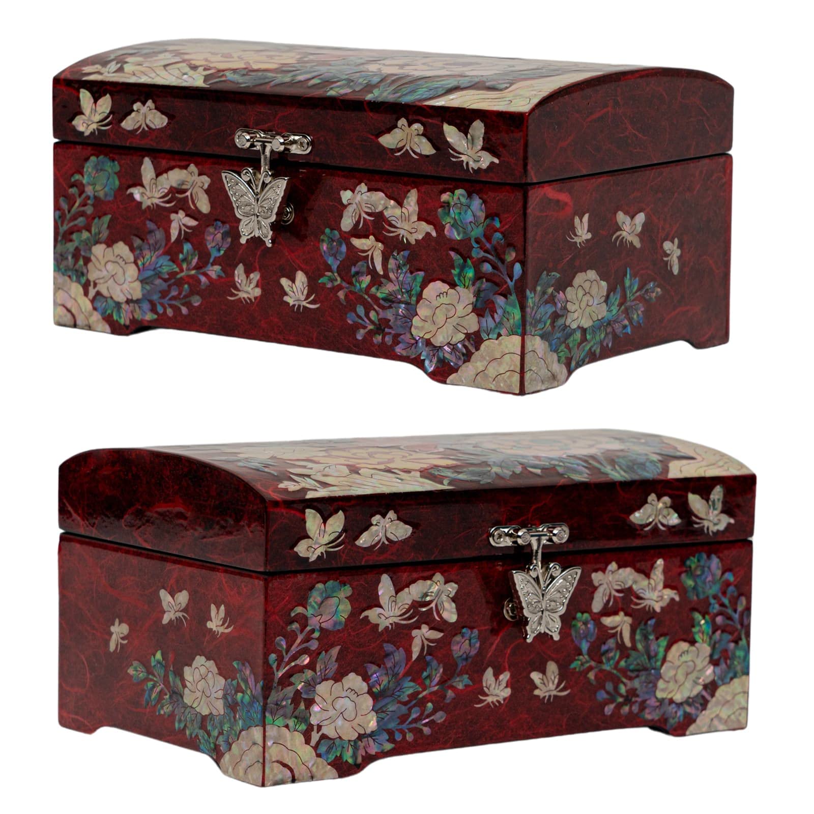 February Mountain Boîte à bijoux rouge en nacre,Cadeau unique,Pour des fiançailles, un anniversaire, Noël,Pour les femmes qui ont tout,Pour maman, épouse, petite amie, sœur, grand-mère, enseignante