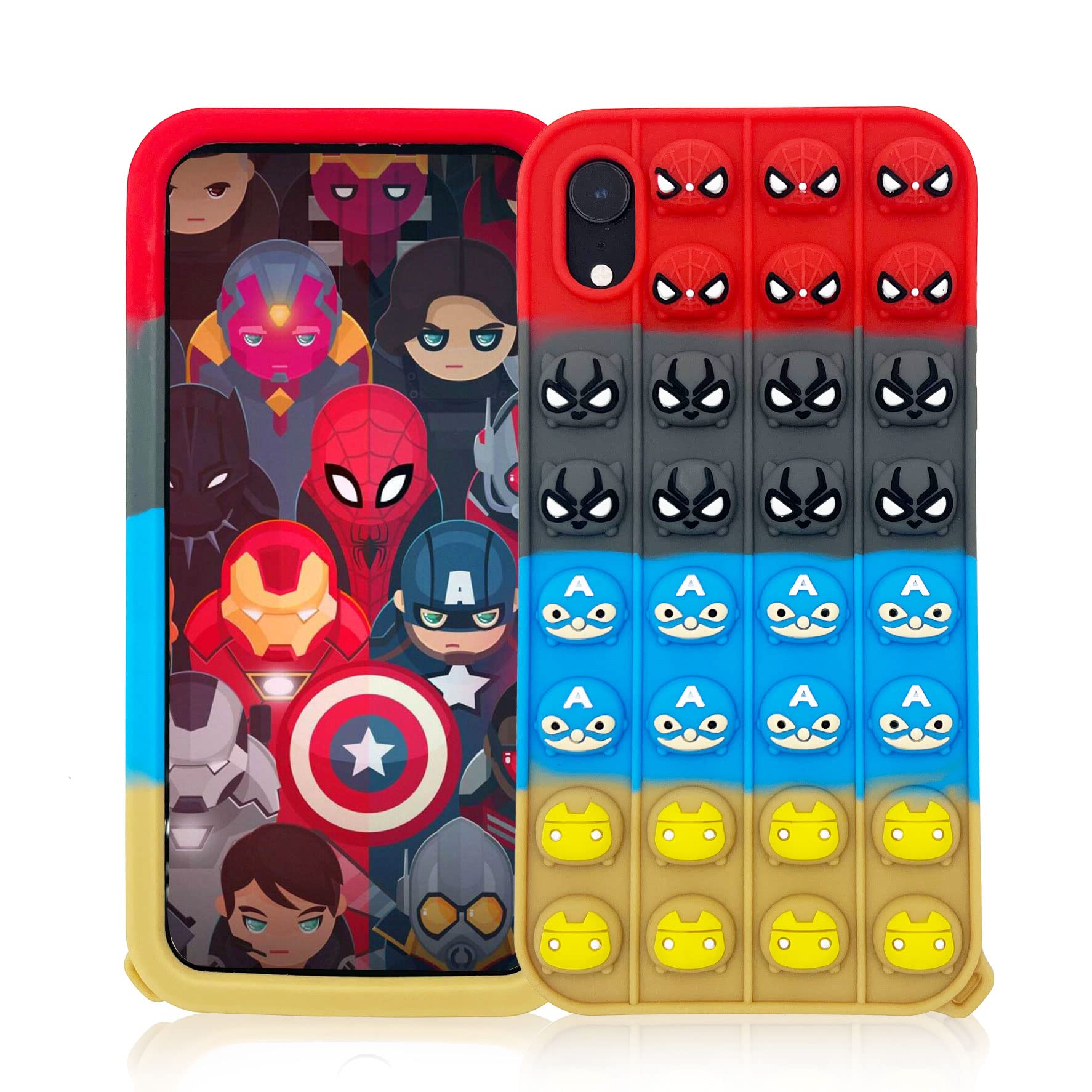 Pop for iPhone XR Case, Design Silicone Phone Case for Girls Kids Boys, Trendy Fun Unique Cool Funny Color Bubble for iPhone case