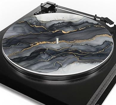 Marble Turntable Mat for Turntable Reduces Noise Slipmat for Music Lovers Anti Static Record Player Mat for Home Decor 12inch Slipmats for Vinyl Gift for Music Lovers