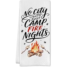 Funny Camping Toasted Smores Marshmallow Kitchen Towels,Camping Gifts for Women Men,Camp Fire Decorative Hand Towel for Kitchen Bathroom,16x24 Inch
