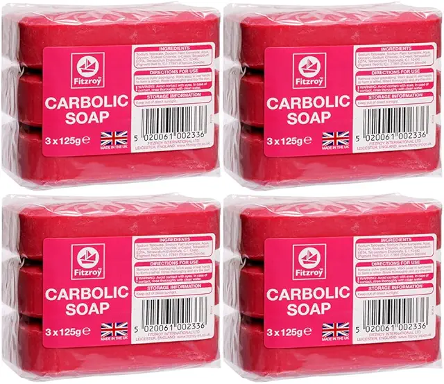 Lifebuoy Carbolic Soap 12 Bars - Antibacterial & Antifungal Multipack