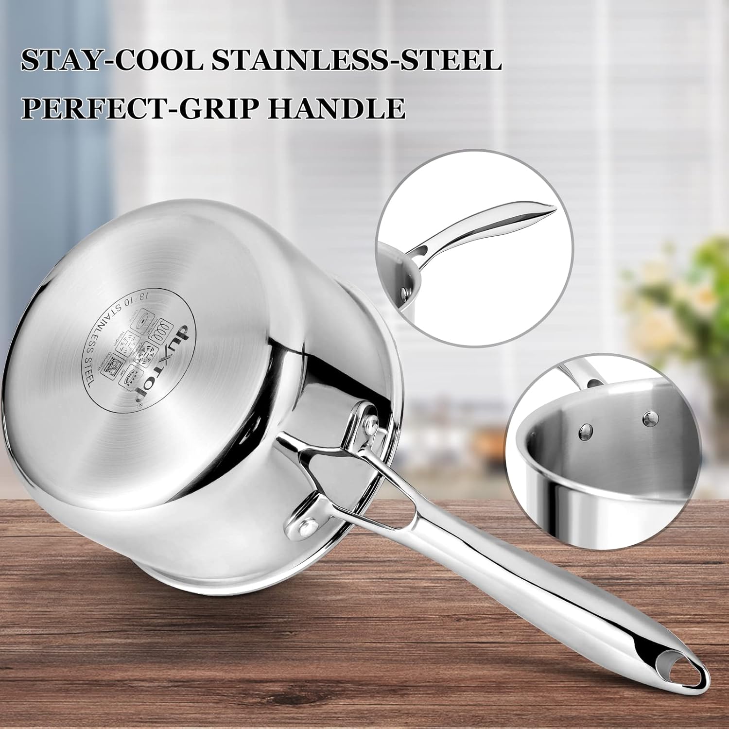 Duxtop Whole-Clad Tri-Ply Stainless Steel 3Qt Saucepan and 6.5Qt Stockpot Bundle