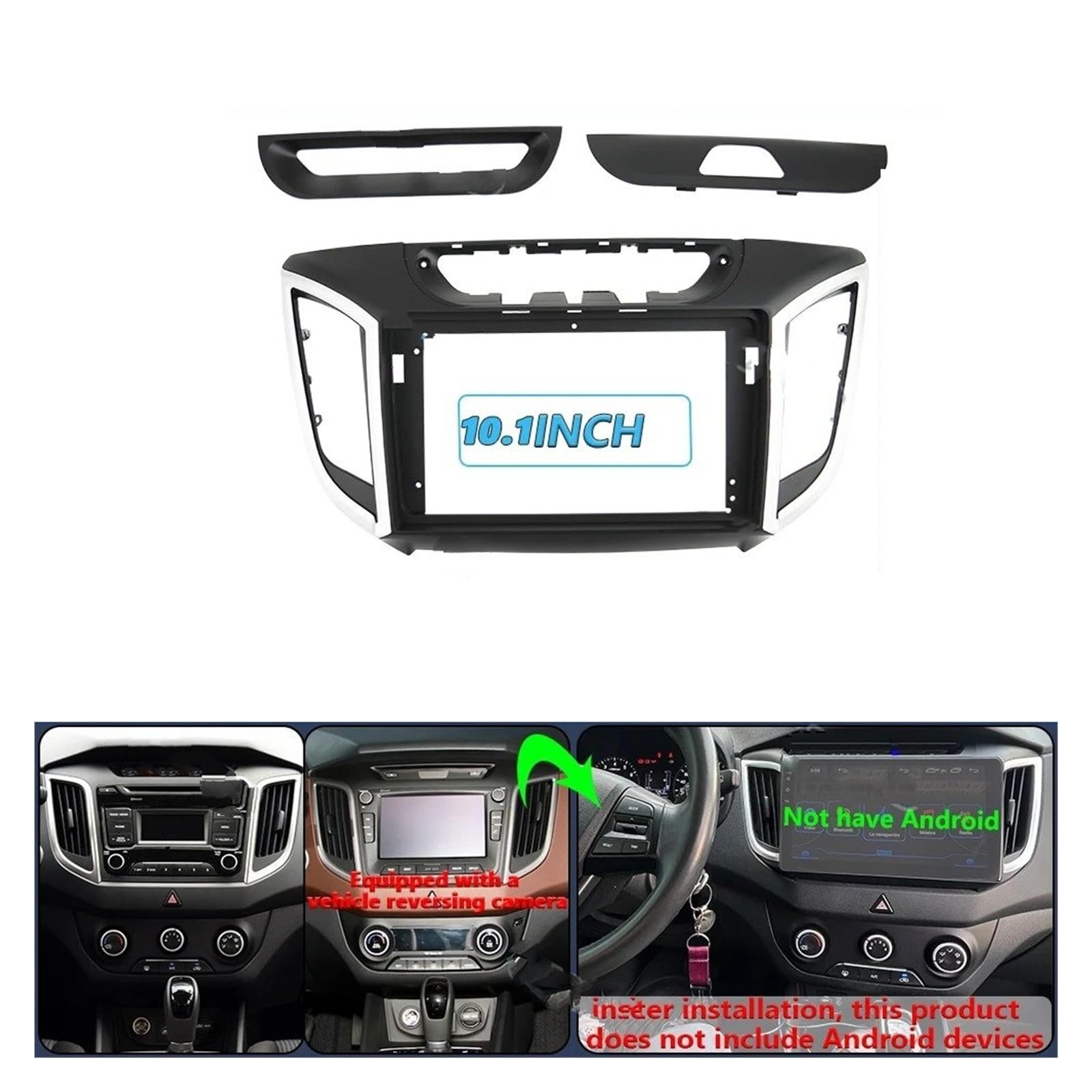 Mascherina Autoradio Cornice Stereo Lettore MP5 Android Radio unità Principale 2 DIN Fascia Stereo Pannello Cruscotto Copertura 10 Pollici per Hyundai per Creta 2014-2018 2019