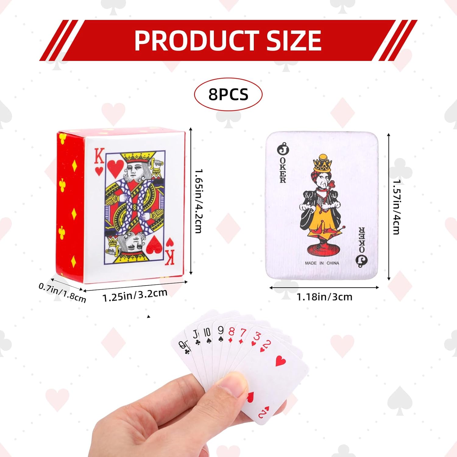 8 Decks Mini Playing Cards,Party Funny Smal Playing Cards,Miniature Poker Cards,Mini Poker Games for Adults,Party Tiny Deck of Novelty Party Gifts for Christmas Halloween(Small)