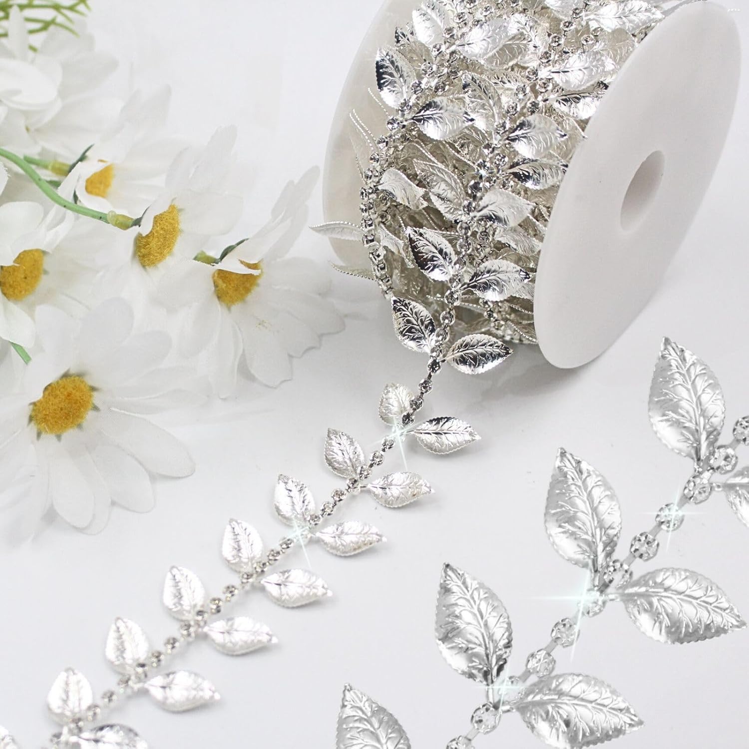 PEARLY JUN 3 Yards Rhinestone Chain Black Butterfly Ribbon Trim Rope String Strips Crystal Applique Fringe Beads Sewing for Dress DIY Party Wedding Bouquet Decoration Bridal Costume Embellishment