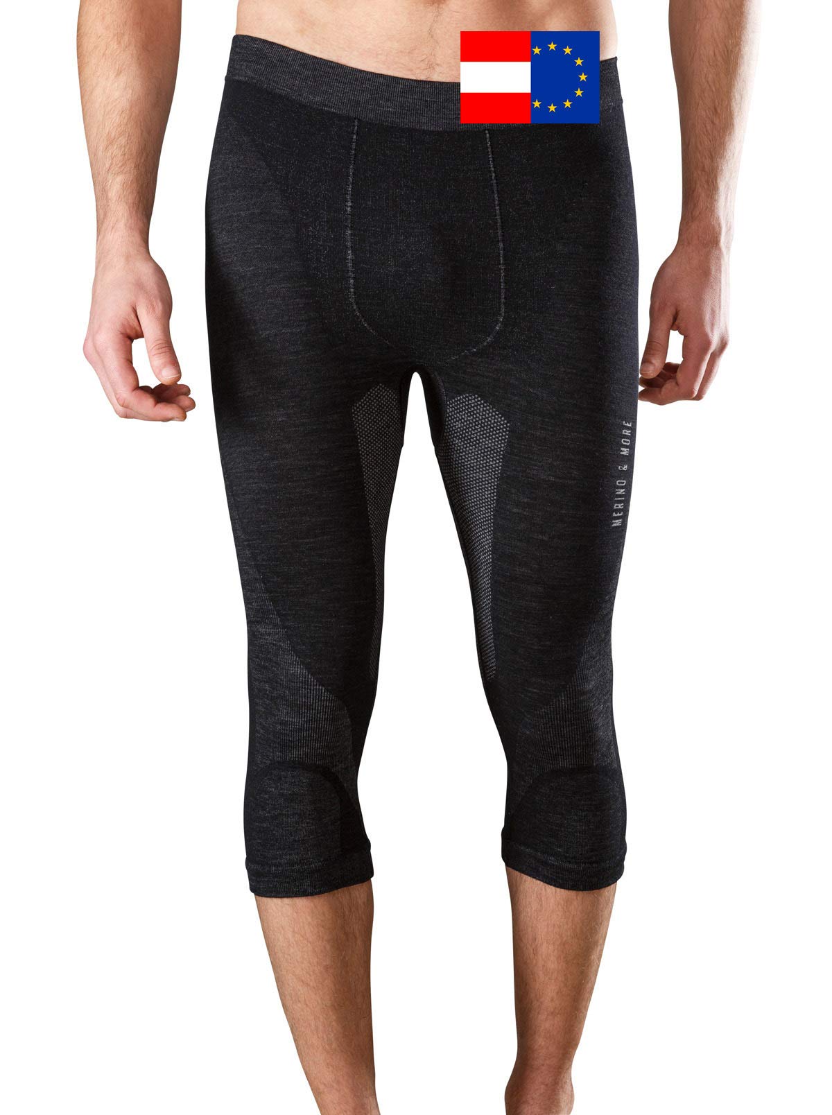 Merino & More Merino Unterhose Herren - Funktionsunterwäsche Merinowolle - 3/4 lang