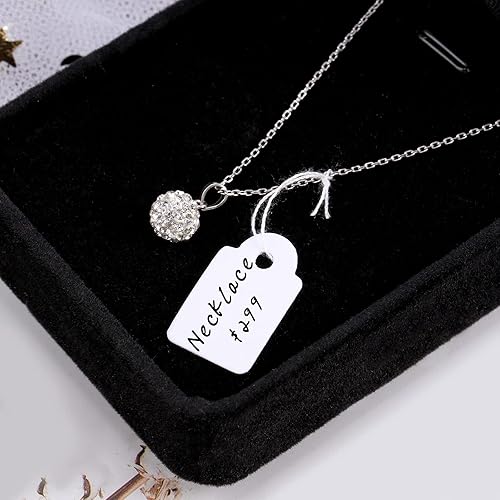 Miniatura 5 de Outus Paquete de 500 etiquetas de precio en blanco con etiqueta de precio blanca con cuerda adjunta, etiqueta colgante para escribir para vender