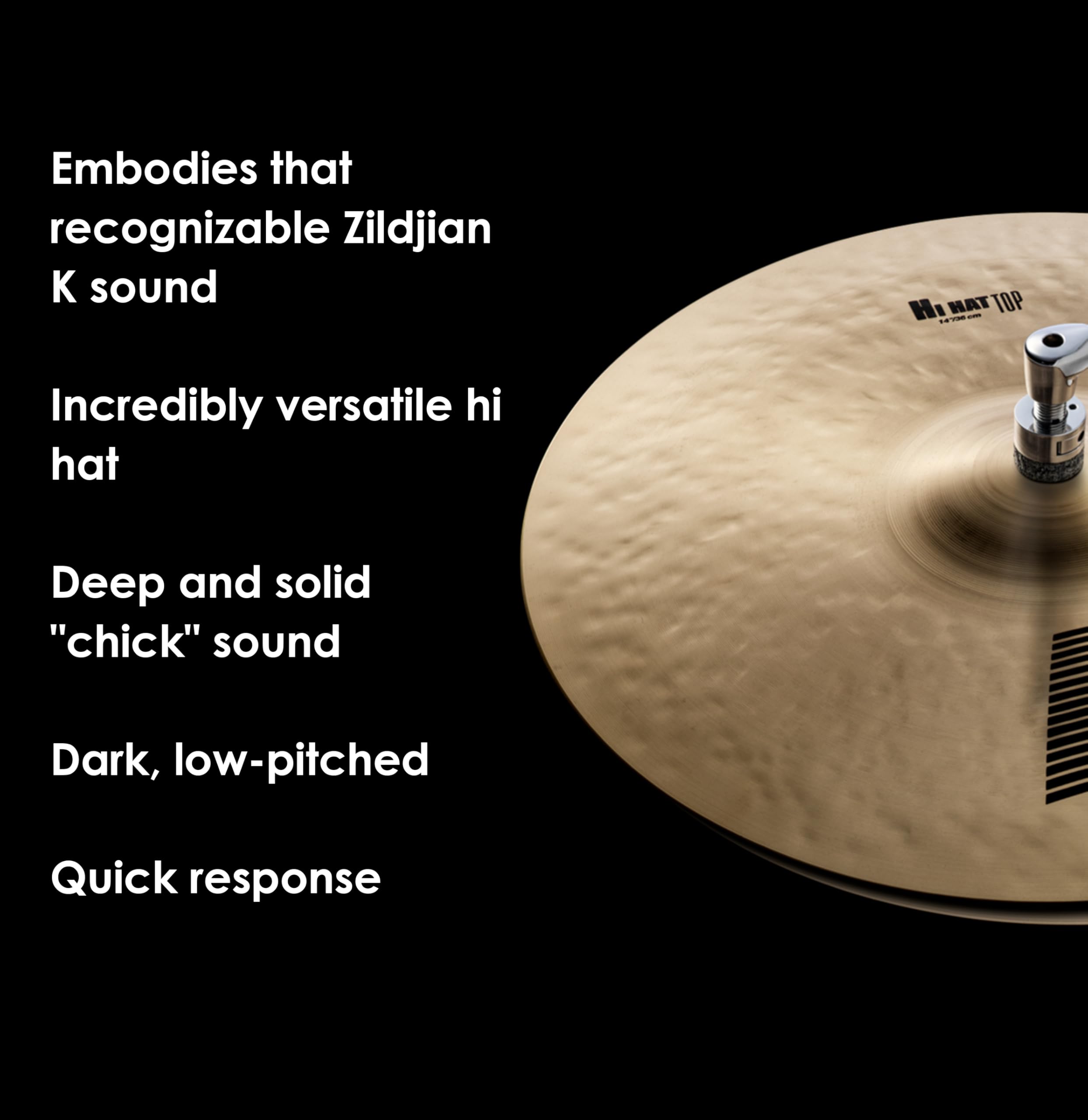Zildjian K0823 K Hi-Hat Top 14"