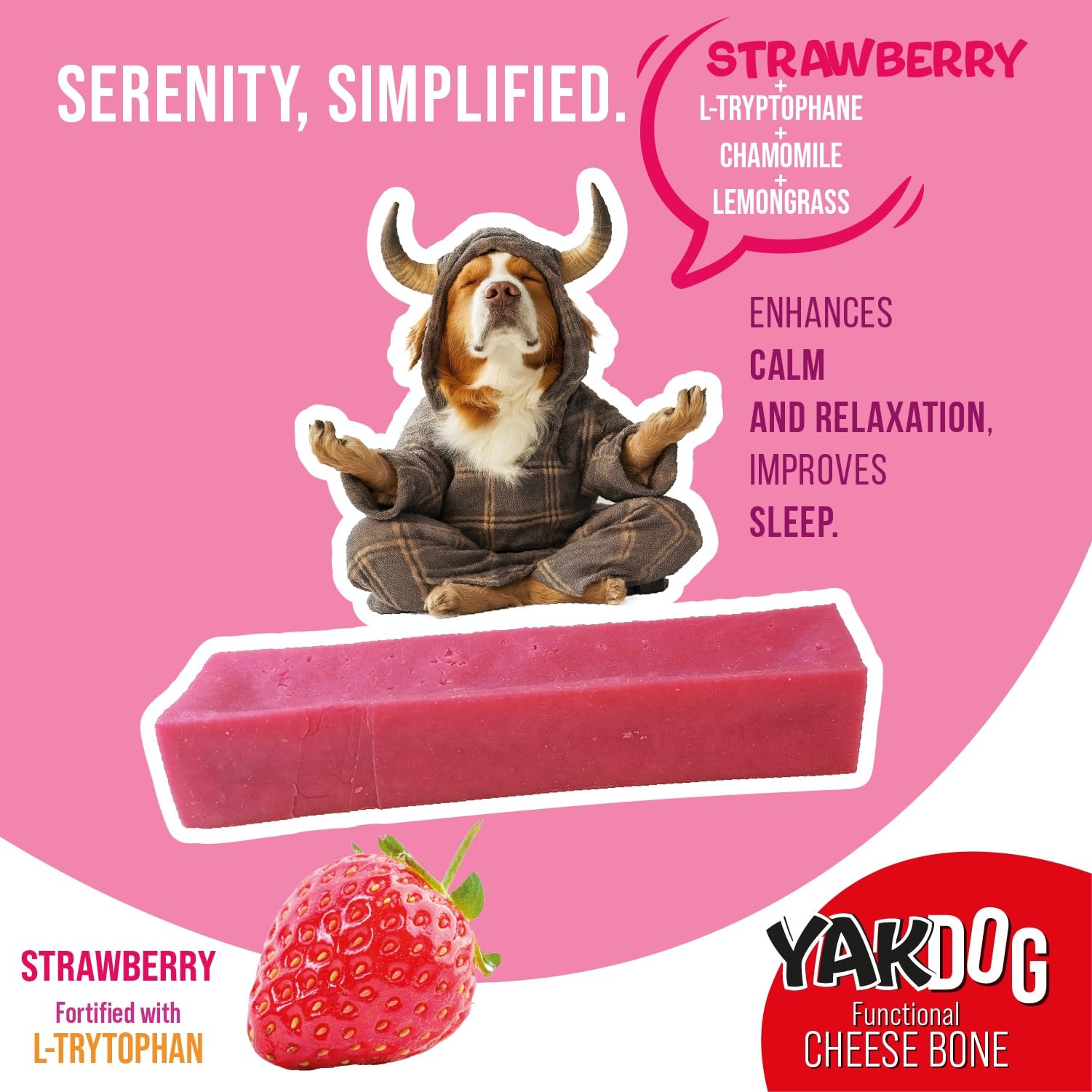 YAKDOG, Cheese Sticks for Dogs, Strawberries, Long-lasting Chewable Treats, 100% Natural, Traditional Himalayan Recipe - Image 3