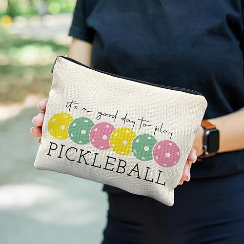 Miniatura 6 de bolsa de maquillaje Bolsa de cosméticos de deportes, Pickleball colorido